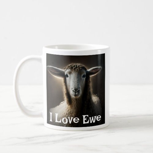 I Love Ewe  Cute Pun Coffee Mug