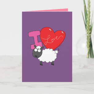 I Love Ewe - Cute Sheep Valentine's Greeting Card