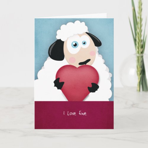 I Love Ewe Cute Valentine Sheep Cards