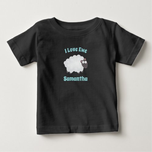 I Love Ewe Kawaii Cute Animal Funny Pun Humor Baby T_Shirt