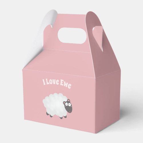 I Love Ewe Kawaii Cute Animal Funny Pun Humor Pink Favor Boxes