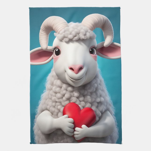 I Love Ewe Kitchen Towel (Vertical)