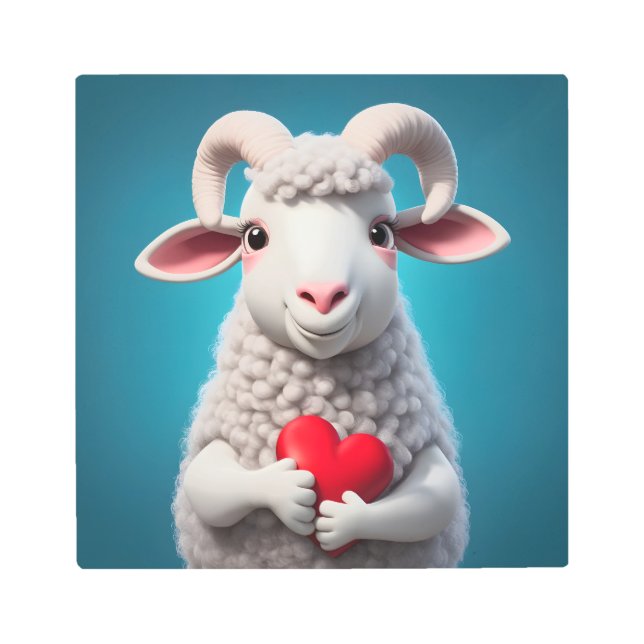 I Love Ewe Metal Print (Front)