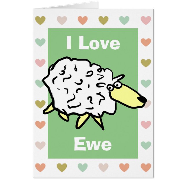 I Love Ewe Pun Cards (Front)