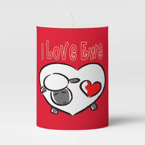 I Love Ewe Romantic Quotes Pillar Candle