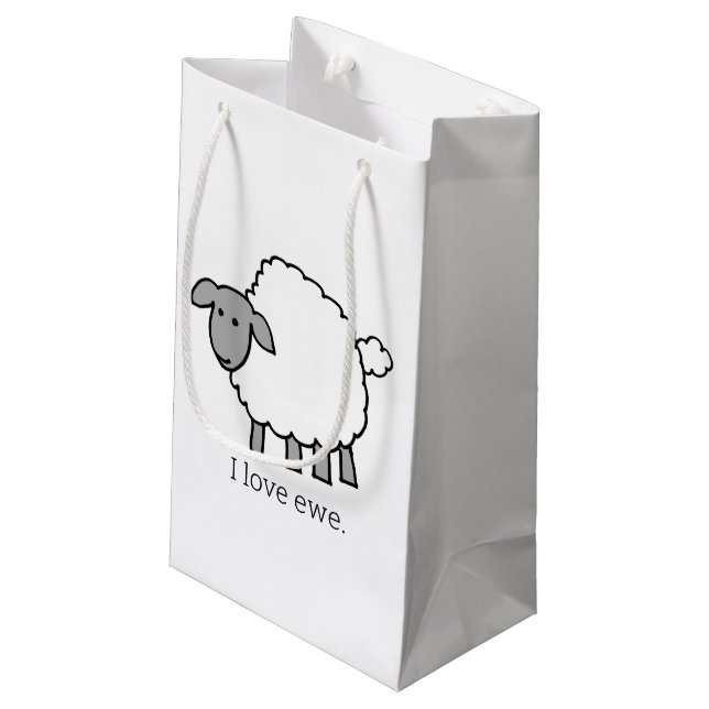 I Love Ewe Sheep Small Gift Bag (Back Angled)