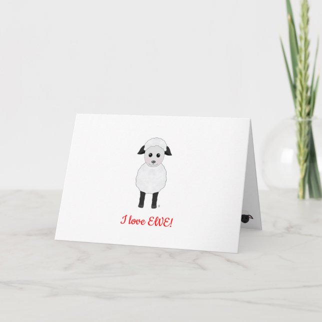 I Love Ewe Valentine's Day Card (Front)
