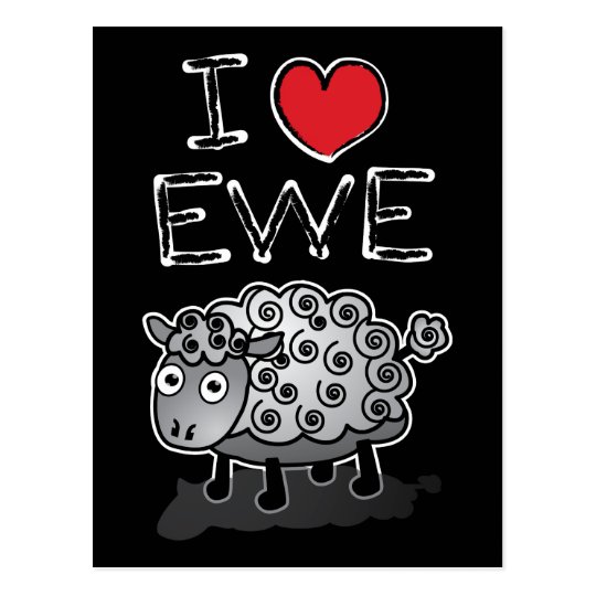 I Love Ewe! Valentines Day Postcard
