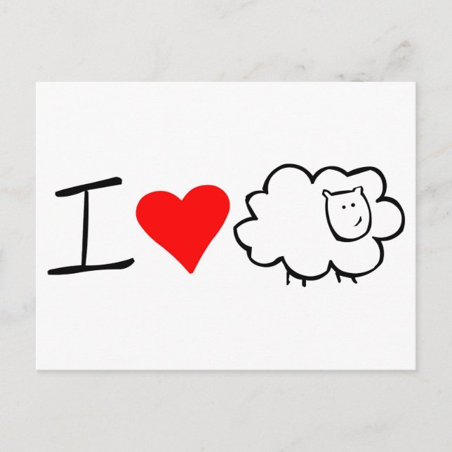 I love ewe (you) postcard (Front)