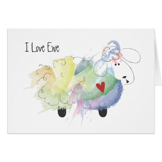 I Love Ewe (you) Sheep Cards (Front Horizontal)