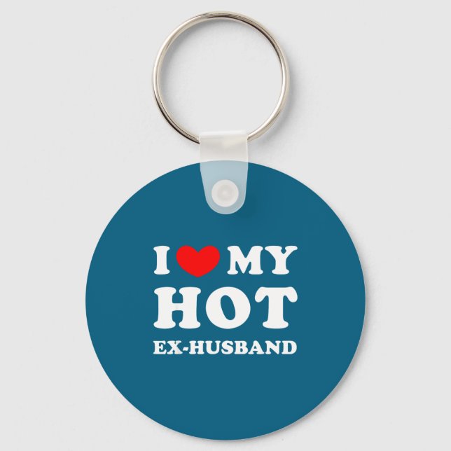 I Love Ex Husband Heart Ex Husband Keychain (Front)
