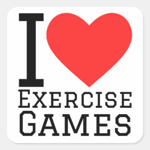 I love exercise games  square sticker
