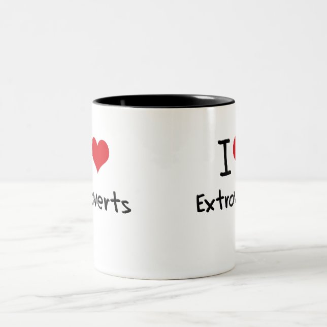 I love Extroverts Two-Tone Coffee Mug (Center)