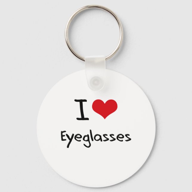 I love Eyeglasses Keychain (Front)
