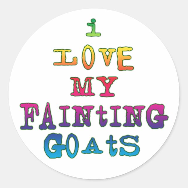 I Love Fainting Goats Classic Round Sticker (Front)