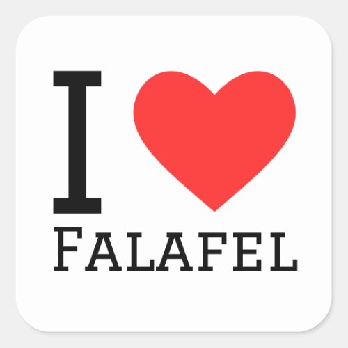 I love falafel  square sticker