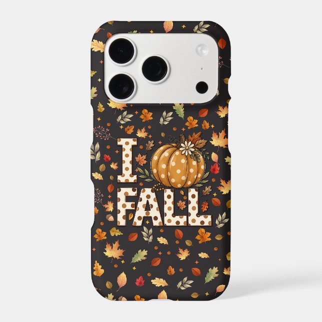 I Love Fall Autumn Leaf Pattern Tough Iphone Case (Back)
