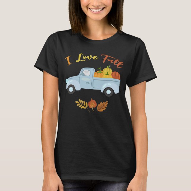 I Love Fall Cute Autumn Changing Leaves T-Shirt (Front)