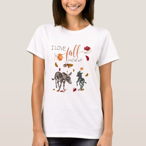 I Love Fall for Donkey Lovers T_Shirt