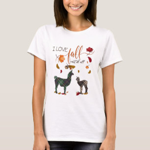 I Love Fall for Llama Lovers T-Shirt