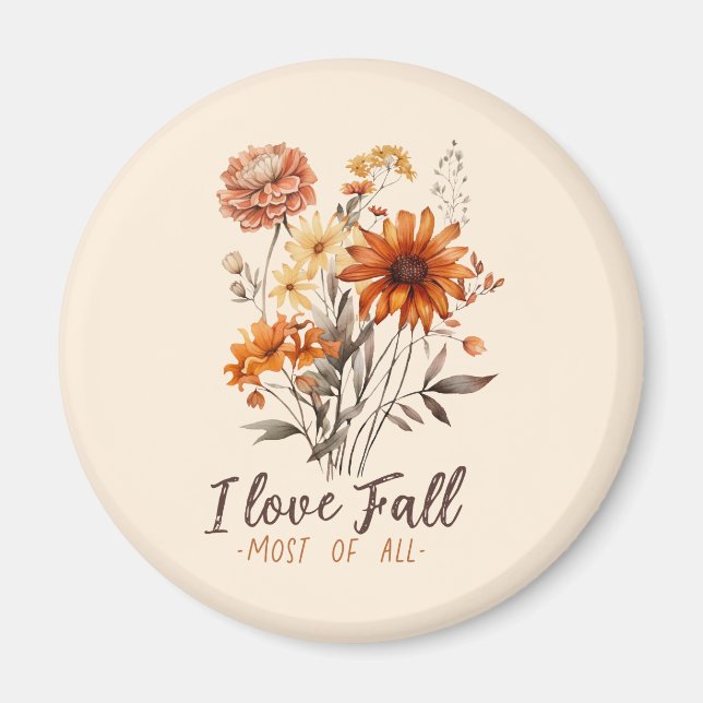 I Love Fall Most of All – Autumn Foliage Magnet (Front)