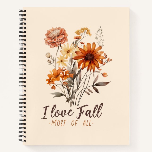 I Love Fall Most of All – Autumn Foliage Notebook (Front)