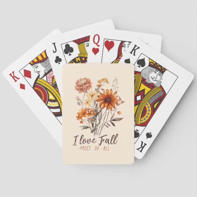 I Love Fall Most of All – Autumn Foliage Poker Cards (Back)