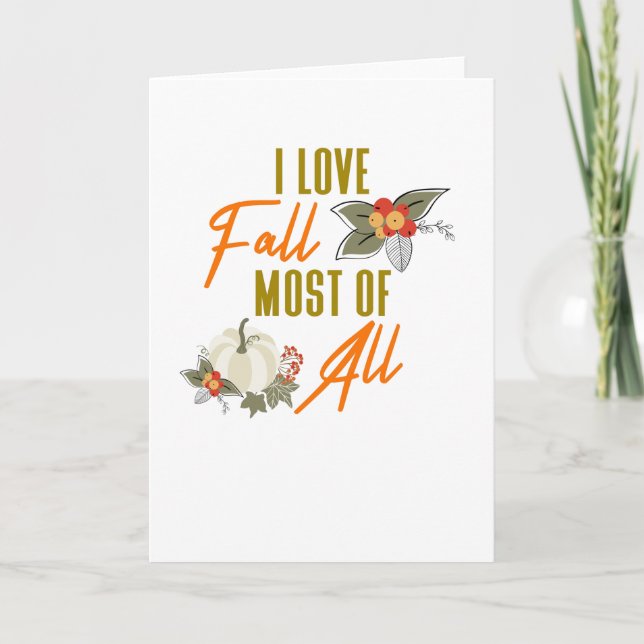 I Love Fall Most of All Card (Front)