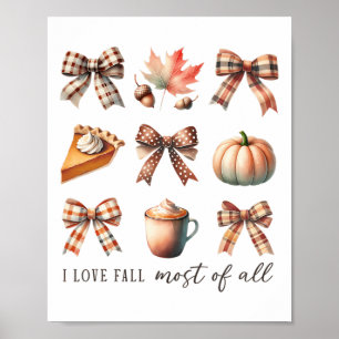 I Love Fall Most Of All Fall Season Thanksgiving Poster