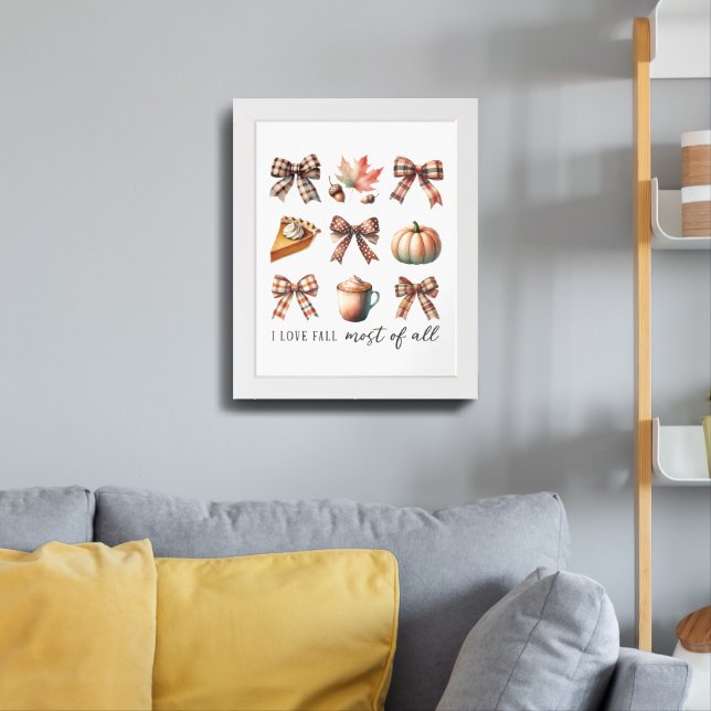 I Love Fall Most of All Framed Art (Living Room 3)