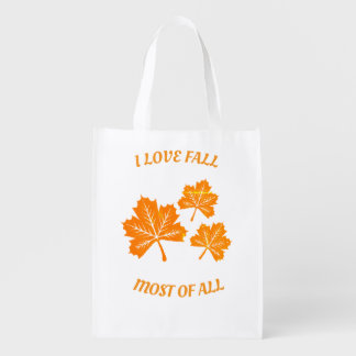 I Love Fall Most Of All Grocery Bag