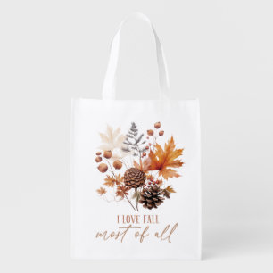 I Love Fall Most Of All Leaves Foliage Grocery Bag