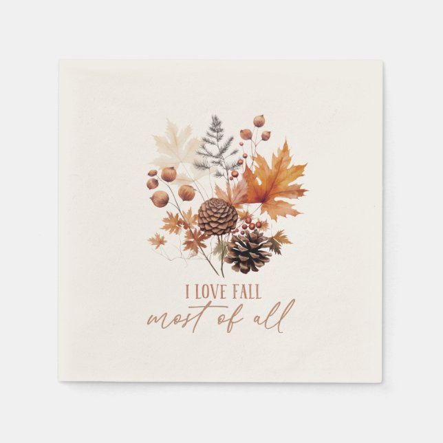 I Love Fall Most Of All Leaves Foliage Napkins (Front)