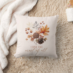 I Love Fall Most Of All Leaves Foliage Throw Pillow