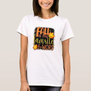 I Love Fall My Favorite F Word Retro Pumpkin Flowe T-Shirt