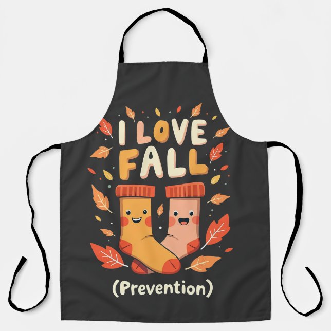 I Love Fall Prevention Autumn Cozy Pumpkin Spice  Apron (Front)