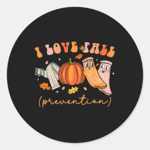 I Love Fall Prevention Fall Physical Therapy Classic Round Sticker