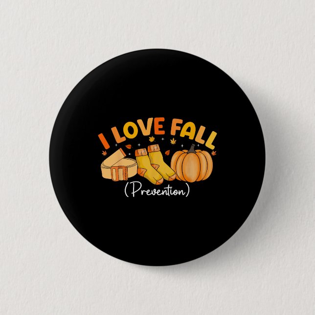 I Love Fall Prevention Socks Thanksgiving Physical Button (Front)