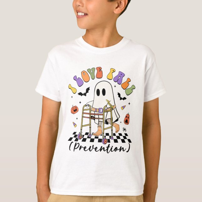 I Love Fall Prevention Thanksgiving Physical Thera T-Shirt (Front)