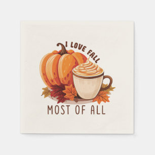 I Love Fall - Pumpkin and Pumpkin Spice Latte Napkins
