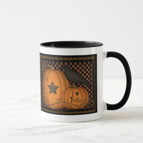 I love Fall Pumpkin Crow Mug