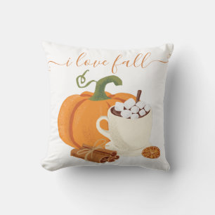 I Love Fall Pumpkin latter Country Thanksgiving Throw Pillow