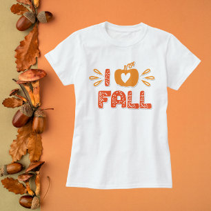 I Love Fall Typography T-Shirt