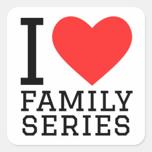 I love family series square sticker