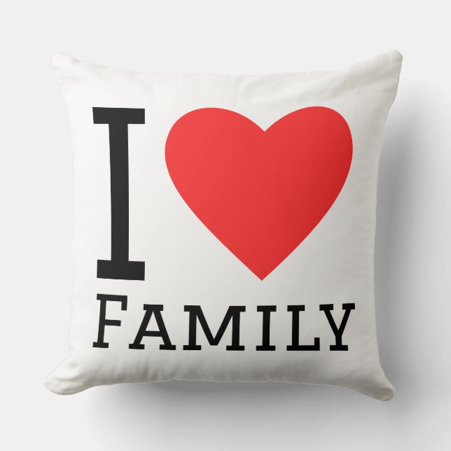 I love family throw pillow (Front)
