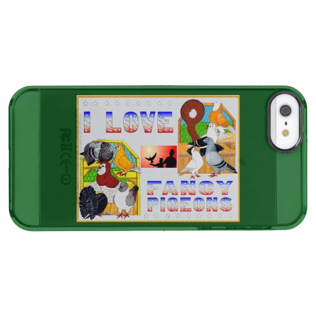 I Love Fancy Pigeons! Uncommon iPhone Case (Back Horizontal)