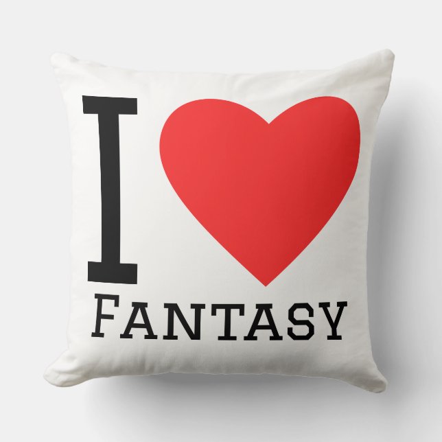 I love fantasy throw pillow (Front)