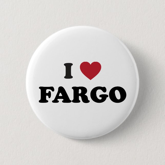 I Love Fargo North Dakota Button (Front)