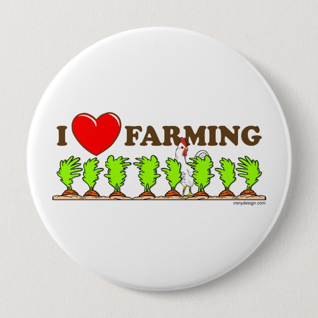 I Love Farming Button (Front)
