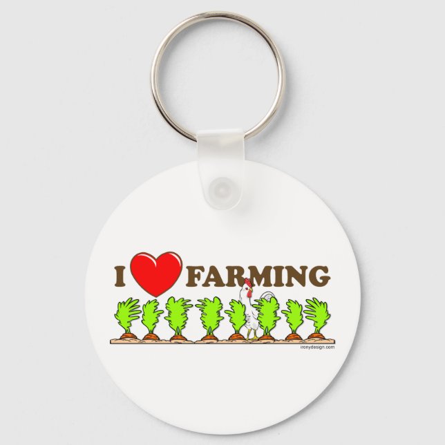 I Love Farming Keychain (Front)